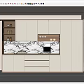 Modern Cream Style Wine Cabinet Sideboard 3d model
