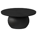 Minimalist Black Round Table With Spherical Base And Sleek Surface Design 3d model