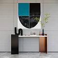 Modern End View Desk Entrance Cabinet End View Desk 3d model