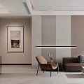 Modern Living Dining Room Interior With Beige L shaped Sofa Marble Coffee Table And Floor Lamp