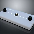 Omnibox Control Panel With White Surface Black Knobs Input Label And Yellow Indicator Light