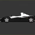 Modern White And Black Roadster With Sleek Design Open Cockpit And Large Wheels