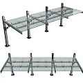 Modern Glass Canopy Design With Metal Frame Support And Panel Structure 3d model