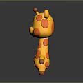 Cute 3D Cartoon Giraffe Toy With Yellow Body And Orange Spots