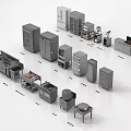 Commercial Kitchen Essential Equipment With Stoves Refrigerators Storage Cabinets And Tools