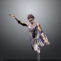 GISANG Number 6 Anime Collectible Figure In Purple White Jersey Jumping Pose With Outstretched Hand