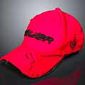 Vibrant Red Distressed Baseball Cap With GILLER Logo And Worn Details