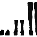 Black Leather Shoes Collection Including Ankle Mid Calf And Over The Knee Platform Boots