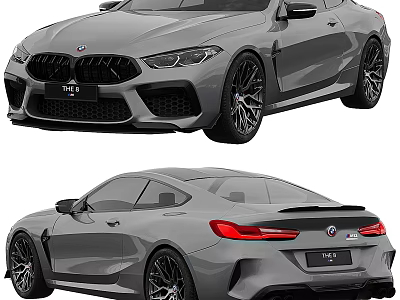 BMW M8 Coupe Front And Rear Exterior Views 3d model
