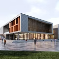 Modern Library Architecture Library 3d model