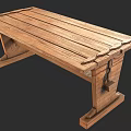 Wooden Table Table Casual Table Dining Table Vintage Dining Table Nordic Table Broken Table Wooden Table Table 3d model
