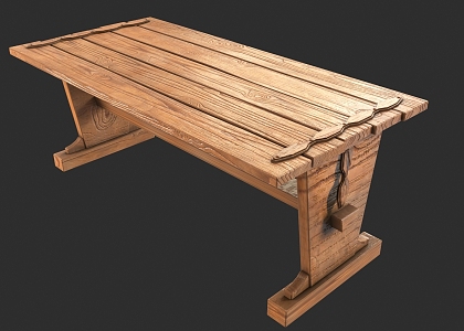 Wooden Table Casual Table Dining Table Vintage Dining Table Nordic Table Broken Table Wooden Table 3d model