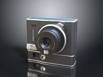 Vintage Rolleiflex Camera With Classic Design Leather Exterior Metal Lens 3d model