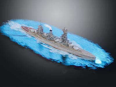 modern warship 3d model