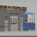 Summer Dine Experience Venue with Blue Food Truck and Arch Entrance Design