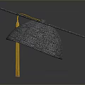 Black Graduation Cap with Yellow Tassel as Daily Life Essential Item