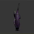 Stylish Purple Patterned Leopard In Dynamic Jumping Pose Against Dark Background