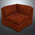 Comfortable Brown Textured Fabric Single Sofa with Square Armrests and Minimalist Design 3d model