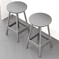 Sleek Minimalist Solid Black Wood Round Bar Stools Set For Contemporary Home Kitchen Counter Decor