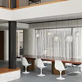 Modern Double Height Living Dining Room With Warm Wood Accents And Comfortable Sofa Interior Design