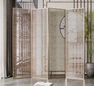 New Chinese Screen Glass Screen Partition 3d model