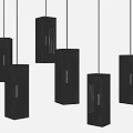 Modern Black Metal Grid Pattern Pendant Lights Hanging Multiple For Interior Decor 3d model