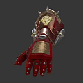 Advanced Mechanical Prosthetic Arm With Robotic Joints And Red Exterior Design