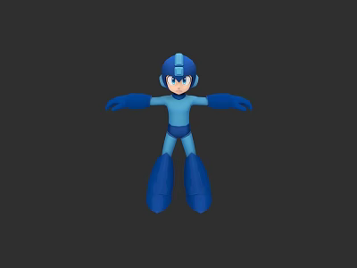 Blue Game And Movie Character 3D Model With Helmet Arms And Boots 3d model