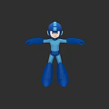 Blue Game And Movie Character 3D Model With Helmet Arms And Boots