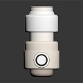 Polished Stainless Steel Multi Layer Cylindrical Industrial Component With Threaded Connector