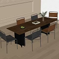 Modern Dining Table and Chair Combination Dining Chair Single Chair Island Table Dining Table 3d model