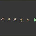Cartoon Game And Movie Character Figurines With Various Designs Arranged On Dark Gradient Background