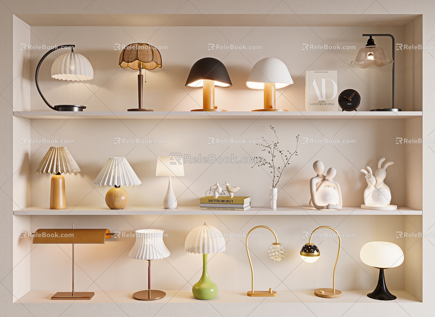 Modern Table Lamp Table Lamp Combination Art Table Lamp Special-shaped Table Lamp Mushroom Lamp Moon Lamp 3d model