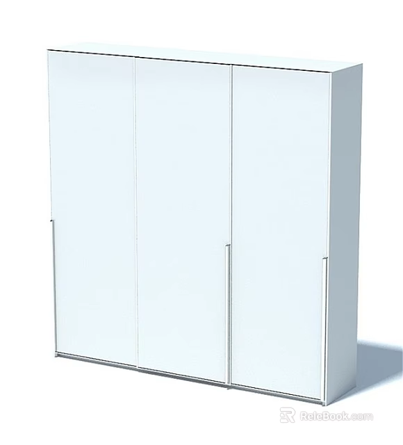 Practical Modern White Storage Cabinet With Multiple Doors For Home Organization 3d model 