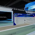 Samsung Exhibition Stand With Modern White Blue Design Reception Counter And Product