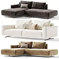 Modern Leisure Sectional Sofa Set With Multiple Color Options And Soft Cushions 3d model