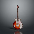 Stylish Electric Guitar With Sunburst Finish And Decorative Design For Home Use