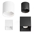 Modern Downlights And Spotlights Featuring White Round And Black Square Design Styles 3d model