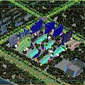Aerial View Planning of Modern Residential Community with High rise Buildings Greenery and Roads