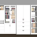 White Storage Cabinets With Glass Doors Drawers Organized Files And Books