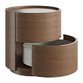 Modern Round Side Tables in Brown Beige Black with Minimalist Design and Metal Legs