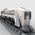 LEGO Toy Train Light Rail Metro High Speed Train Urban Rail Train Track 3d model