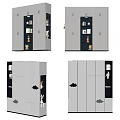 Modern Minimalist Wardrobe With Glass Door Panels Open Shelves And Cloud Decorative Motifs