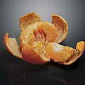 Fresh Peeled Mandarin Orange with Juicy Segments and Spread Peel in Close Up View