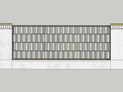 Modern Building Exterior Wall With Grille Panels And White Structural Details 3d model