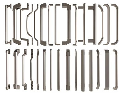 Various Styles Of Metal Cabinet Handles For Drawer And Door Furniture 3d model