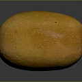 Fresh Ripe Orange Oval Mango Fruit With Smooth Shiny Surface On Dark Background