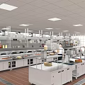 Commercial Restaurant Kitchen With Chefs Working Stainless Steel Appliances Storage Cabinets And Bright Lighting