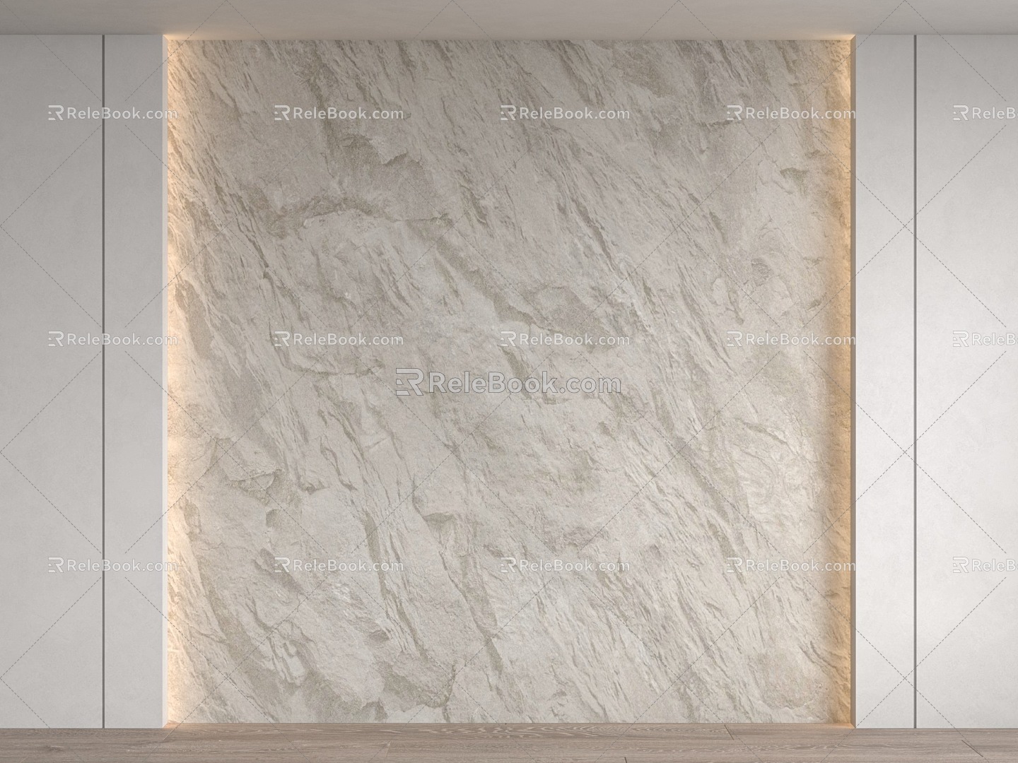 Modern background wall rubble wall fused rock cement board 3d model