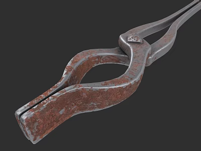 Rusty Metal Surgical Clamp As Medical Instrument With Corroded Surface 3d model